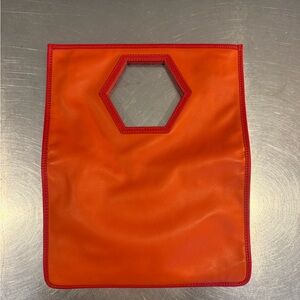 Jonathan Adler Red and Orange Geometric Clutch